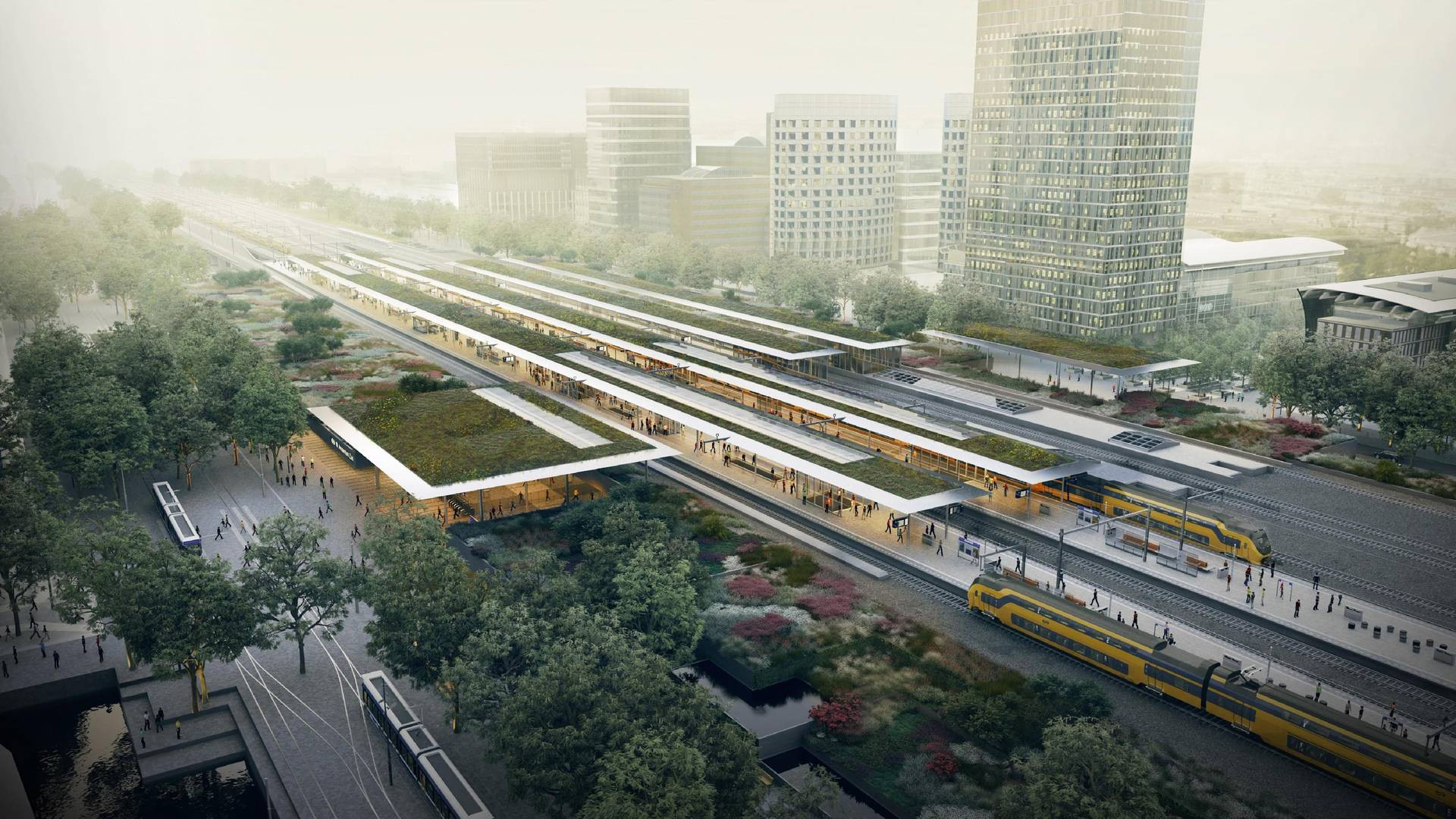 Artist impression station zuid Zuidasdok 1
